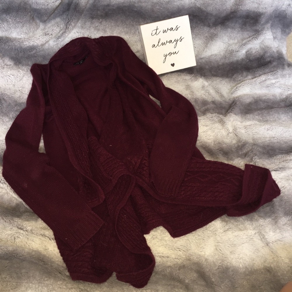 Maroon cardigan